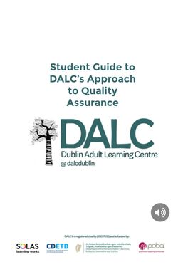 Student's Guide to DALC's Approach to Quality Assurance