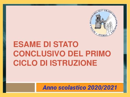 ESAME DI STATO CONCLUSIVO PRIMO CICLO 