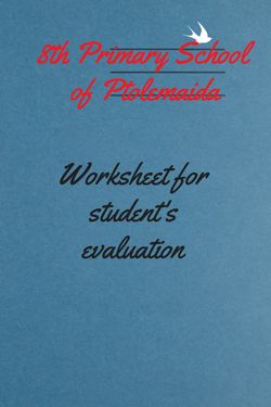 Worksheet for student's evaluation 