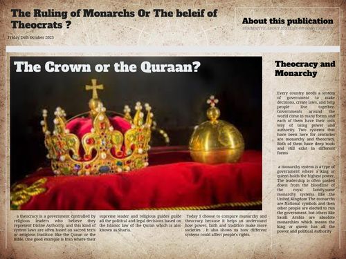 Book Creator | The Ruling of Monarchs Or The beleif of Theocrats