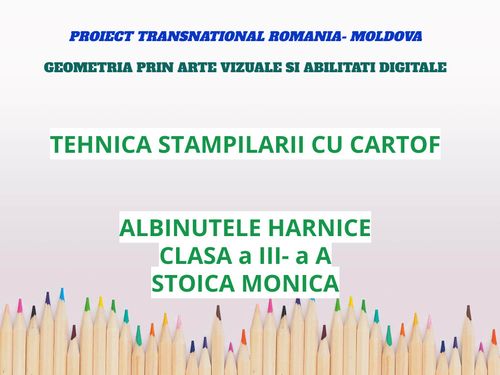 TEHNICA STAMPILARII CU CARTOF