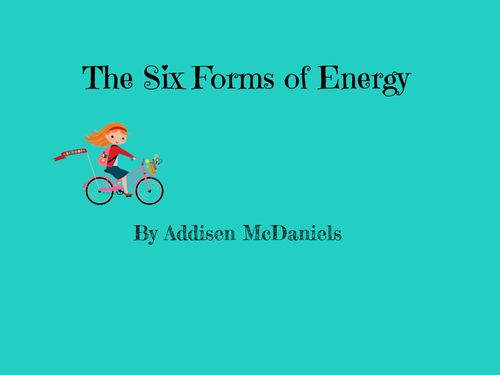 Book Creator Six Forms Of Energy