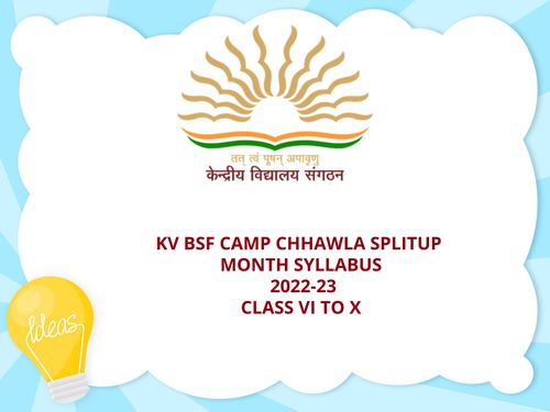 MONTH WISE SPLIT UP SYLLABUS 6-10