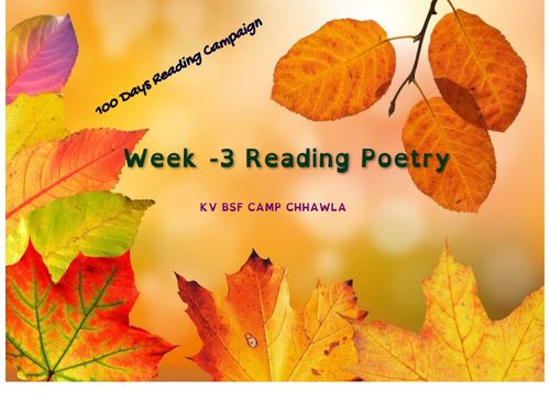 WEEK -3 Reading Poetry