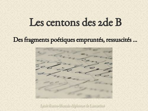 Les centons des 2de B