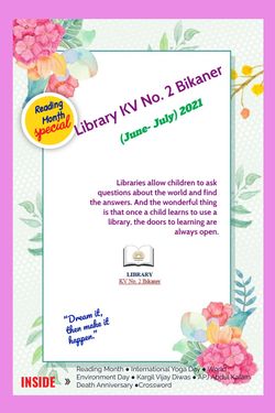 Library E- Newsletter ( June -July 2021)