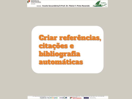 Tutorial "Criar referências automáticas"