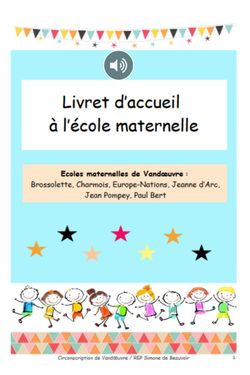 Livret d'accueil en maternelle