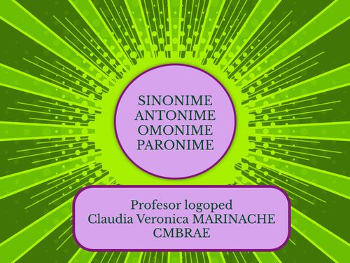 SĂ NE ÎMBOGĂȚIM VOCABULARUL !