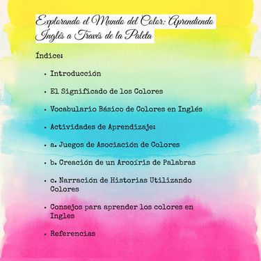 Explorando el Mundo del Color: Aprendiendo Inglés a Través de la Paleta