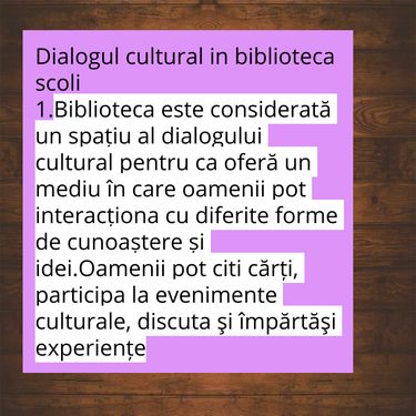 Book Creator | Dialogul cultural in biblioteca scoli