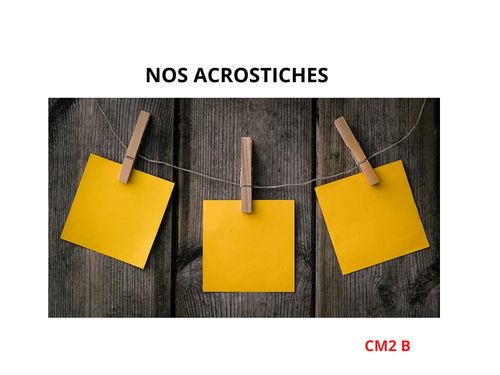 Nos acrostiches