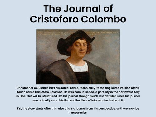 The Journal of Cristoforo Colombo