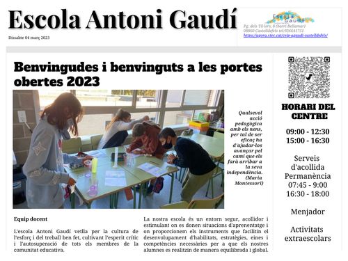 Portes obertes Escola Antoni Gaudí