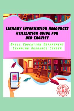 Book Creator | LIBRARY INFORMATION RESOURCES UTILIZATION GUIDE FOR IBED ...