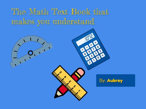 Book Creator | Aubrey's Math Anti-Text Book