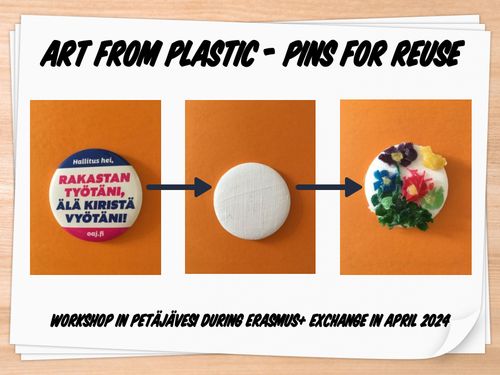 Art from plastic - pins for reuse