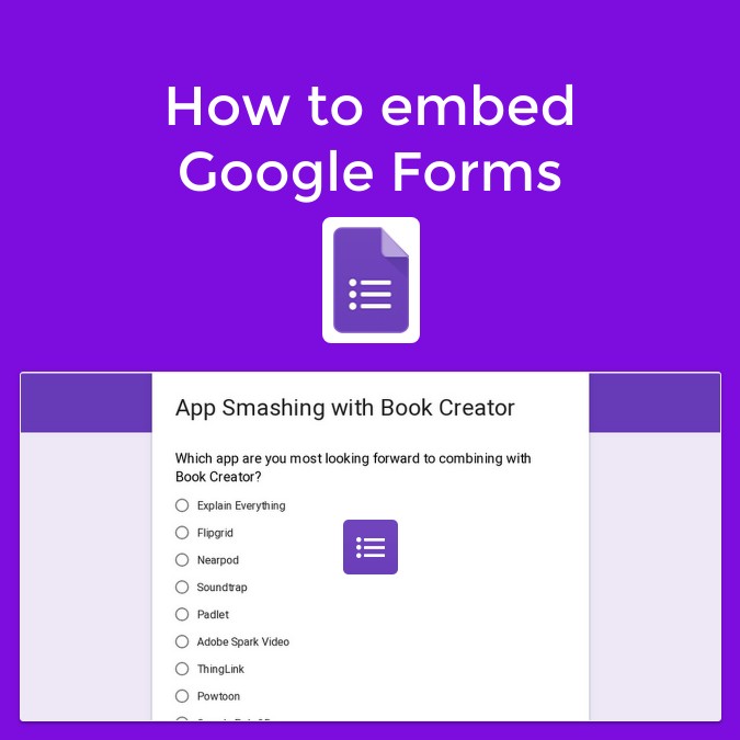 How to embed Google Forms in Book Creator