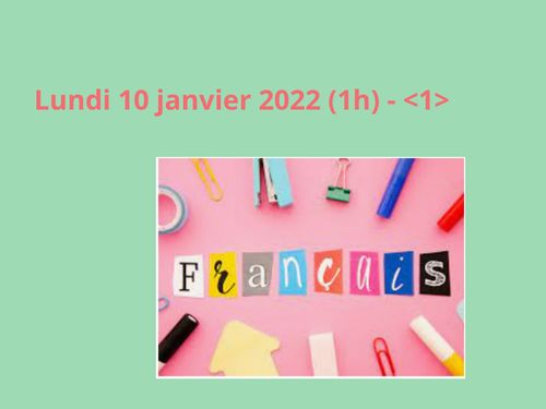 Lundi 10 janvier 2022 - M.D et Mme S