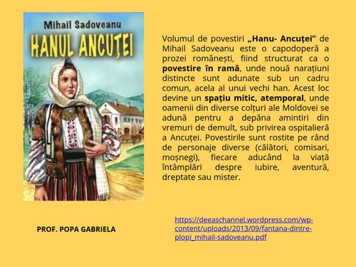 POVESTIREA.FÂNTÂNA DINTRE PLOPI