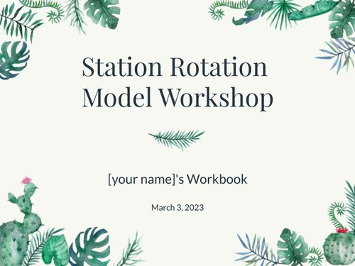 Book Creator | Station Rotation Model Workbook