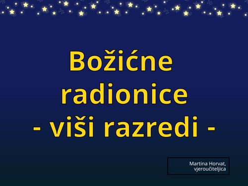 Radionice vezane uz Božić