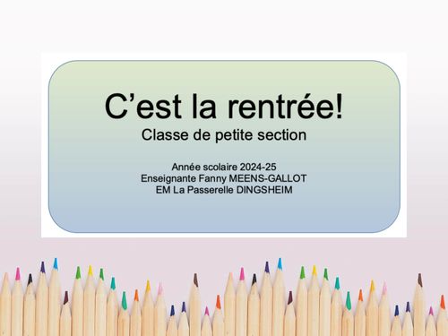 C'est la rentrée!