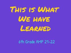 by 6th Grade AMP 2021-2022