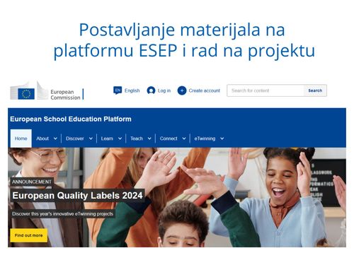 Book Creator | Postavljanje materijala na platformu ESEP i rad na projektu