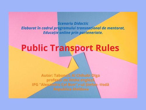 Book Creator | Public Transport rules