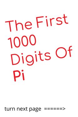 Book Creator | The First 1000 Digits Of Pi