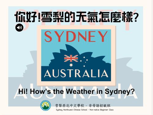 你好!雪梨的天氣怎麼樣?