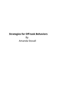 Book Creator | Strategies for Off task Behaviors