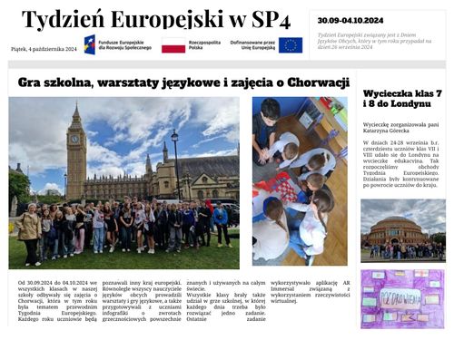 Tydzień Europejski w SP4 Lubliniec