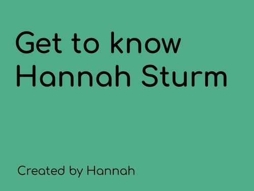 Get To Know Hannah Sturm 