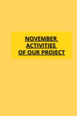 NOVEMBER ACTIVITIES