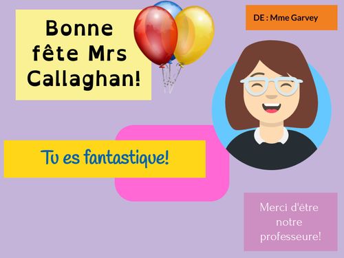 Book Creator | Bonne fête Mrs Callaghan!!